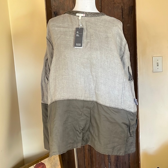 EILEEN FISHER Size 3X 100% Linen Textured Fabric 4-looped Button close $398 NEW - Picture 11 of 16
